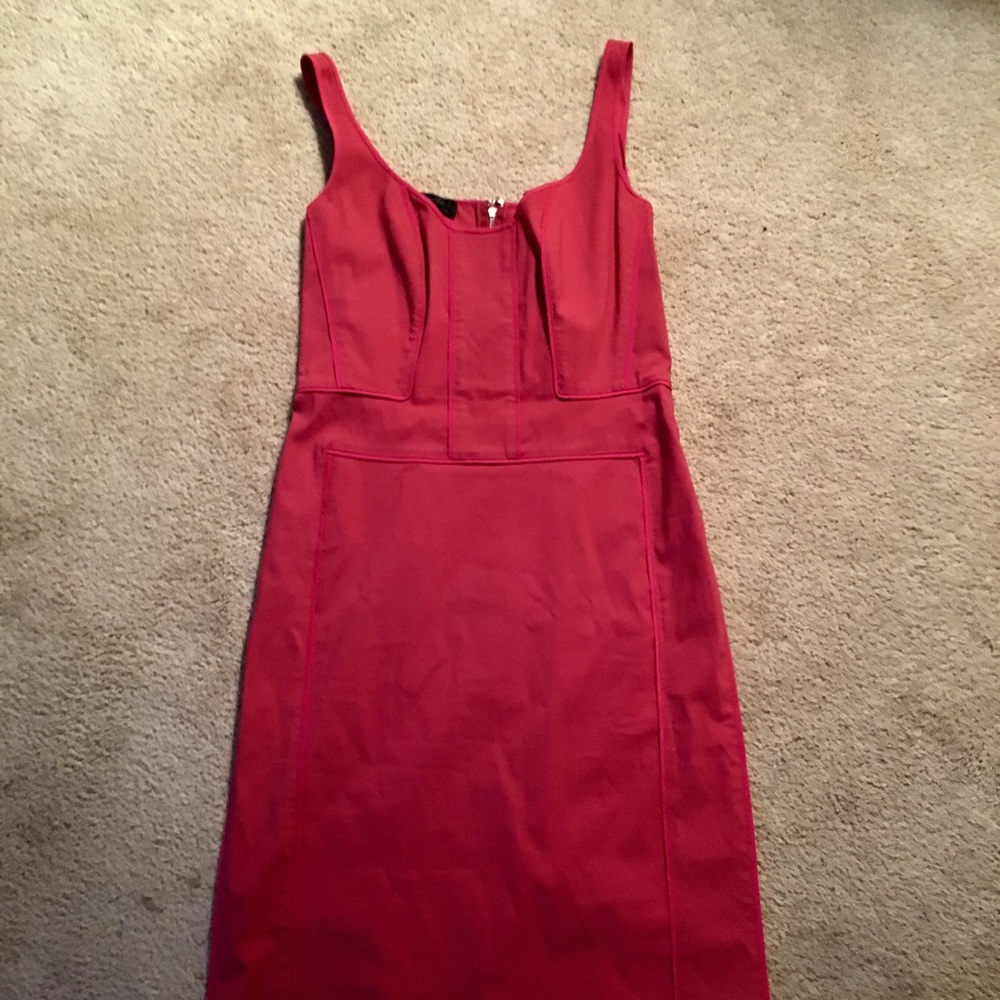 Narcisco Rodriguez red sheath dress. Size 4.